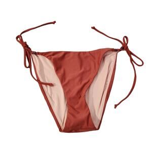 J. Crew Rust Cheeky String Bikini Bottom With Beads New With Tags Womens Size L